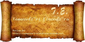 Temesvári Eleonóra névjegykártya
